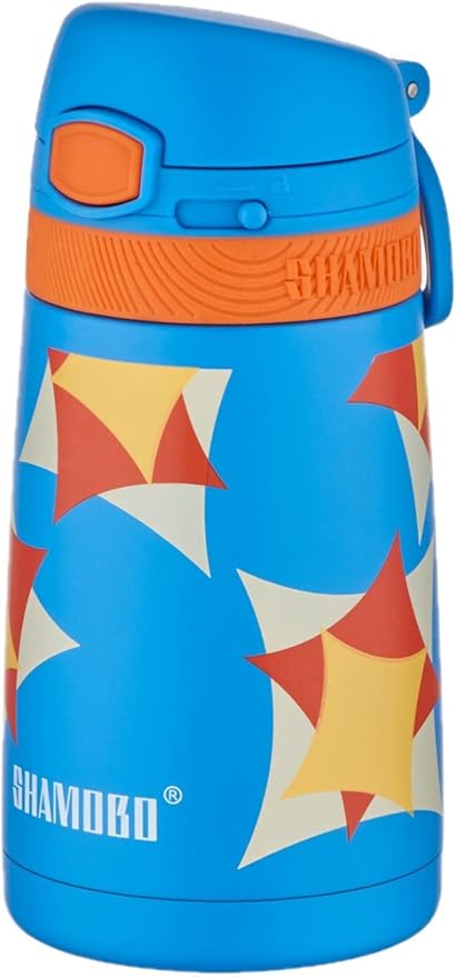 FiftyFifty Çocuk 350 Ml Pipetli Paslanmaz Çelik Termos Bpa İçermez 7 Renk Mavi