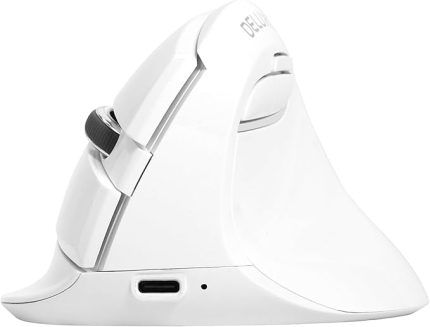 Ergonomik kablosuz fare, şarj edilebilir mini dikey fare, sessiz tıklama, 6 tuşlu, 4000 DPI, RGB ışık, çok amaçlı cihaz, karpal tünel için, bilgisayar/dizüstü bilgisayar/PC/Mac (M618MINI-Beyaz)