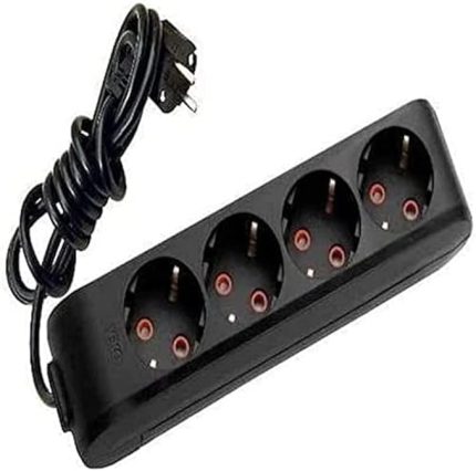 Multi-Let Siyah Dörtlü Priz Kablolu Çocuk Korumalı 2 Mt