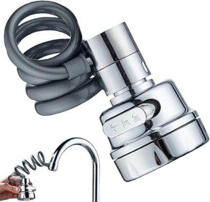 Uzatılabilir Tasarruflu Musluk Başlık - Çek Bırak Ucu 3 Fonksiyonlu, Yeni Nesil Kolay Kullanım, Püskürtücü Eki