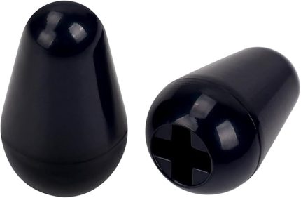 Guitars 5 yollu geçiş anahtarı ucu Imperial 4,9 mm (3/16 inç) pikap seçici anahtar kapakları ABD Fender Stratocaster Strat Telecaster Tele 2'li paket JT/DWQM-04 siyah