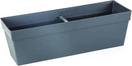 YB02 Yalı Balkon Saksı Drenaj Aparatlı 51,5cm, 10,8 Litre Antrasit