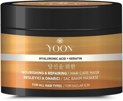Keratin & Hyalüronik Asit İçeren Saç Maskesi, Hasarlı Aşırı Yıpranmış Saçları 360° Yoğun Onarıcı ve Besleyici Saç Bakım Maskesi 250ml