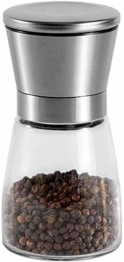 Tuz & Biber Değirmeni Çelik Kapak - Cam Hazne 13 cm (CSM-130)