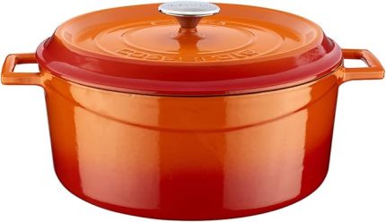 Döküm Yuvarlak Tencere, Trendy, 28 cm, 6.71 L Hacim, Turuncu