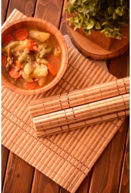 Amerikan Servis Seti – 4’lü Doğal Ahşap Amerikan Servisi, 30x40 cm, Şık ve Dayanıklı Masa Altlığı, Karışık Renkli