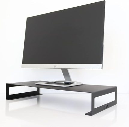 Metal Monitör Standı - Siyah - Monitör Yükseltici - Laptop Standı - Organizer - SMS1BL