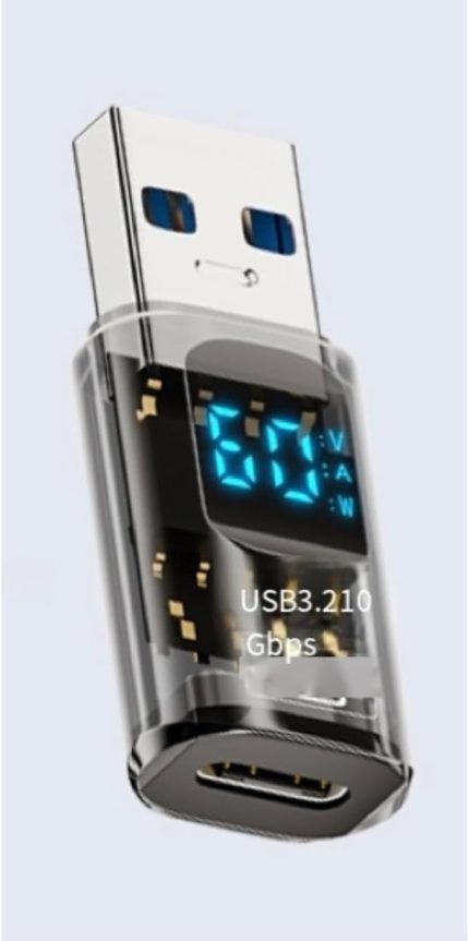 Revolution USB 3.2 to Type C Dönüştürücü 60W Hızlı Şarj 10Gbps Veri Transferi Dijital Ekran OTGGF