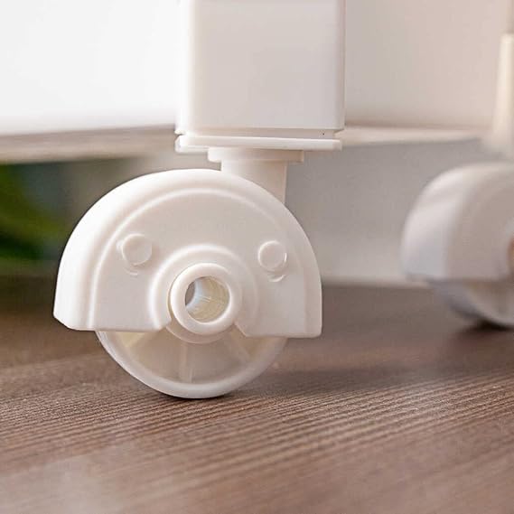 ORG-74 Tekerlekli Raf Ünitesi 4 Katlı - Çok Amaçlı Raf - Düzenleyici Raf - Banyo Mutfak Rafı Beyaz - Görsel 2