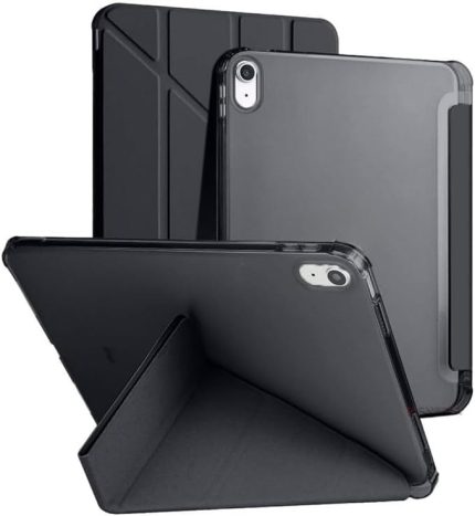 Air 5. Nesil / 4. Nesil 10,9 İnç İle Uyumlu Kalemlikli, Uyku Modlu, Mıknatıslı, Üçgen Standlı, Darbeye Dayanıklı Kaplama Akıllı Kılıf (Siyah, iPad Air 5. Nesil / 4. Nesil Uyumlu 10,9 İnç)