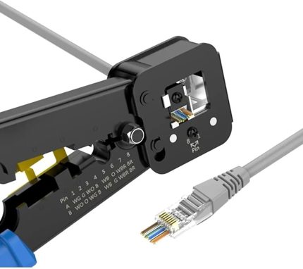 Nesil Rj45 Pense Ezrj45 Sıkma Pensesi Rj11 Rj12 Rj45 Ethernet Konektörü Sıkma Kesme Pensesi 10 Adet Yeni Nesil Delikli Jack Hediyeli
