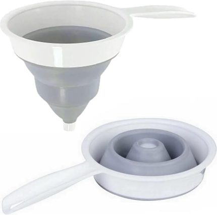 Katlanabilir Saplı Huni, Çok Amaçlı Akordiyon Huni, Esnek ve Pratik Tasarım, Gıda Güvenli Silikon, Kolay Saklama ve Temizlik, Mutfak, Seyahat ve Kamp İçin İdeal