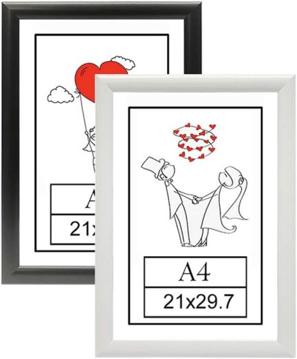 2'li Fotoğraf Çerçevesi Siyah-Beyaz Modern Ofis Sanat Ev Home Dekoratif Çerçeve A4 ÖZC-01-SİYAH-BEYAZ-A4