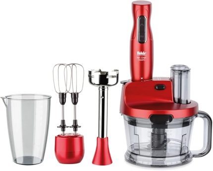 Mr Chef Quadro Blender Set , 1500 ml & 900 ml Hazne, Paslanmaz Çelik Bıçak, 1000 W, Rouge