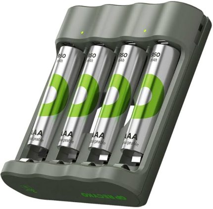 B441 USB Pil Şarj Cihazı 4 Adet 950mAh AAA İnce Pilli Set