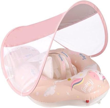 Bebek Yüzme Şamandıra Bebek Yüzme Şamandıra Halkası Sevimli Bebek Havuzu Şamandıra Havuz ları 6-24 Ay için Bebek Erkek Kız Yüzmek Eğitmen Mini Hava Pompası Güneş Gölgelik ile YOUMAXE