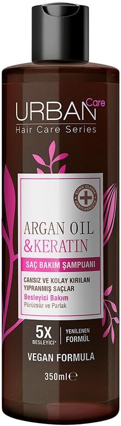 Care Argan Oil & Keratin Besleyici ve Kırılma Karşıtı Saç Bakım Şampuanı, 350 Mililitre, Vegan