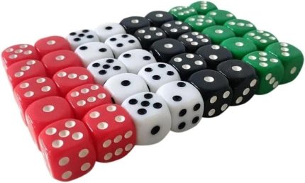 Winky Lüx Renkli Okey Zarı Plastik Kaliteli Oyun Zarı 20'li