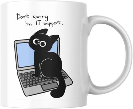 Baskılı Komik Kupa Bardak IT Support Hediyelik Çay Kahve Kupası Coffee Mug