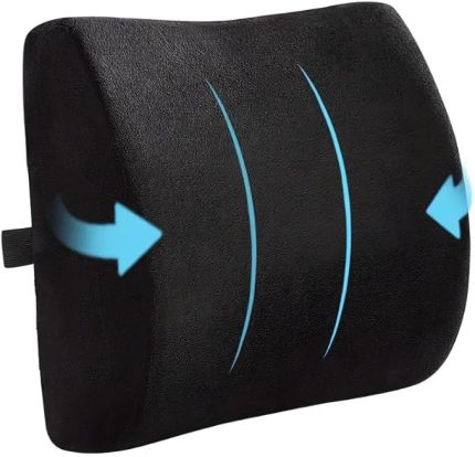 Visko Bel Ve Sırt Minderi Yastığı Destekleyici Minder Yastık, Figiza, Siyah, Standart