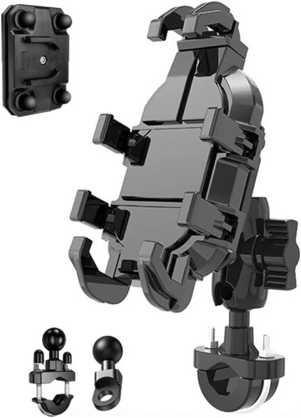 GA12 Motosiklet Bisiklet Telefon Tutucu İster Ayna İster Gidon Tuttur İkisi Bir Arada Şok Emici Damperli