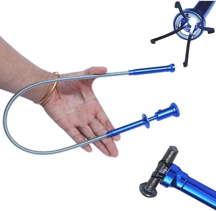 Spiral Esnek Mıknatıslı Işıklı Kancalı Kıskaç 62Cm Manyetik Vida Tutucu Güçlü Çelik Çene