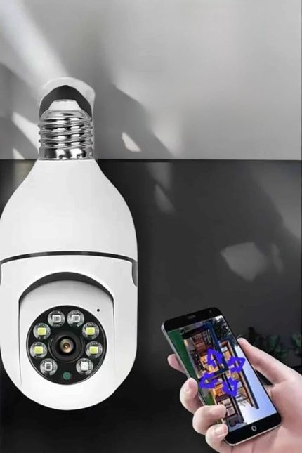 Kamera Duylu Ampul Görünümlü 360 Derece Dönebilen Ev Kamerası