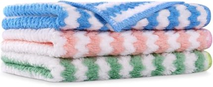 Mikrofiber Temizleme Bezleri, 3 Adet Süper Emici Mikrofiber Temizleme Bezi, Yeniden Kullanılabilir Mikrofiber Bulaşık Bezleri, Ev, Mutfak için Çok Amaçlı Temizlik Havluları, Boyut 25 x 25 cm