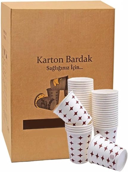 Kağıt Karton Bardak Tek Kullanımlık Çay Kahve Bardağı - 6.5 Oz - 3000 Adet/Koli