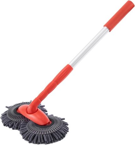 Araba yıkama fırçası, çift fırça başlığı, araba yıkama fırçası, 360° dönüş, 58 cm ila 115 cm arasında katlanabilir, 2'si 1 arada çizilmeye karşı teleskopik fırça, otomobil, karavan, kamyon,
