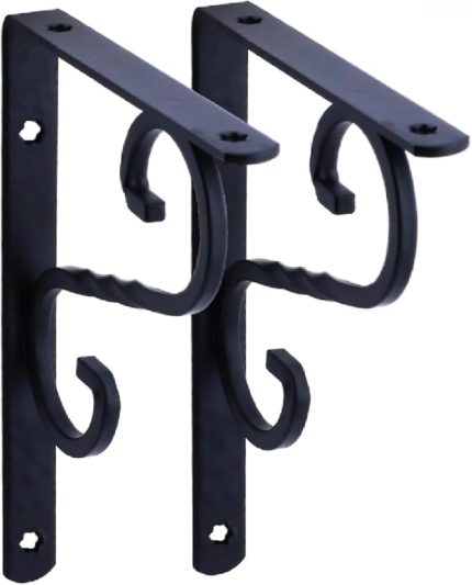 Raf Altı Raf Tutucu Ayak Ferforje Siyah 150x110 mm 2 ADET