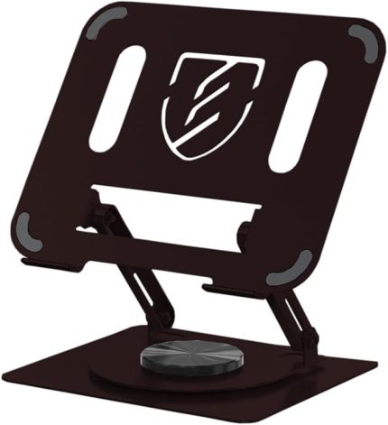 Laptop Standı Yüksekliği Ayarlanabilir Tutucu Tok Alüminyum 10-17 inç Dizüstü Bilgisayar ile uyumlu Kare Taban%100 Tok Alüminyum Alaşımlı Katlanır (EH257 - Siyah)