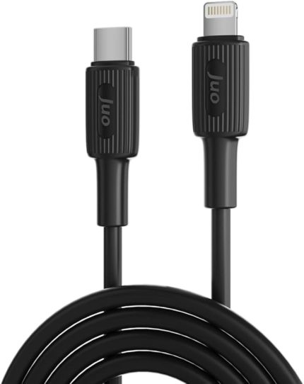27W USB Type-C to Lightning iPhone iPad Silikon Hızlı Şarj ve Data Kablosu Siyah 2 Metre