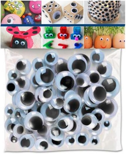 Göz Seti Siyah 8 mm 10 mm 12 mm 150 li 1 Paket Oynayan Göz Karışık Hobi Tasarım Anasınıfı Kreş Etkinlik Elişi