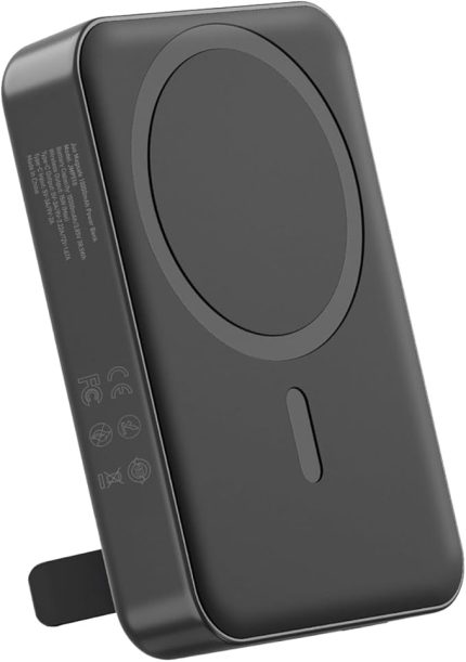 10000mAh MagSafe Powerbank Standlı PD20W Taşınabilir Kablosuz Hızlı Şarj Cihazı Siyah