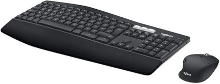 MK850 Kablosuz Performans Klavye Mouse Seti, Avuç İçi Destekli Klavye, Kıvrımlı Mouse, Çoklu Cihaz Özelliği, 10 m Kullanım Mesafesi, Tam Boyutlu Sessiz Türkçe Q Klavye, Siyah