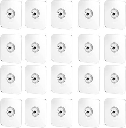 20 adet yapışkan vida, yapışkan kanca, şeffaf, yapıştırma çivileri, delmeden duvara sabitleme, resim askısı, kendinden yapışkanlı vida, banyo, mutfak, duş, depo odası için
