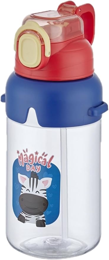 Boyun Askılı Kalın Pipetli Kilitli Kapak 650 Ml Okul Su Matarası 3 Renk