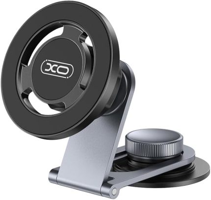 C147 Araç İçi Manyetik Telefon Tutucu, Laptop Telefon Tutucu, Metal Gövde, Çoklu Açı Ayarlı, Ön Panel Montajlı, 360 Dönebilen, Siyah