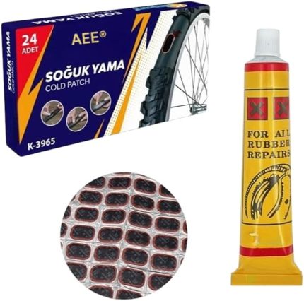 25'li Bisiklet Yama Kiti Bisiklet Lastik Tamir Seti Soğuk Yama