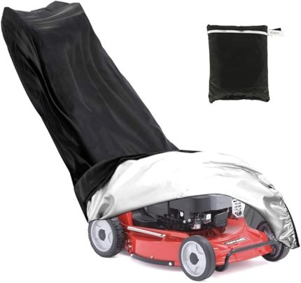 Çim Biçme Makinesi Örtüsü, Çim Biçme Makinesi Arkasında Yürüyüş için 210D Polyester Naylon Kılıflar, Çekme İpi ve Saklama Çantasıyla (1,9 m 0,6 m x 1,1 m / 76 * 26 x 43 inç)