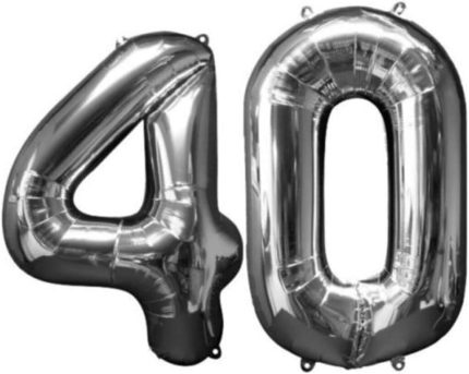 Parti 40 Yaş Gümüş Folyo Balon (100 Cm)