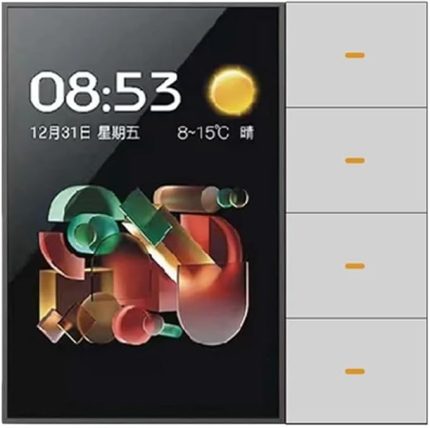 Tuya Zigbee 3.5 inç akıllı duvar anahtarı dokunmatik ekran 4 grup anahtarı 8 yollu sahne radar sensörü karartma anahtarı akıllı ev B