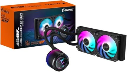 AORUS WATERFORCE X II 240 Manyetik Kilitleme Mekanizmalı Fan, 60 x 60mm Full Color LCD Ekran, Profesyonal Gaming Sıvı CPU Soğutucu