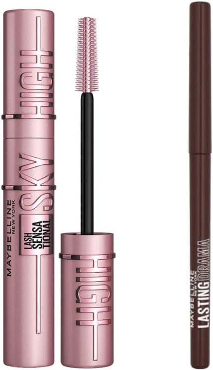 New York Lasting Drama Automatic Liner Göz Kalemi- Brown Sugar & Lash Sensational Sky High Maskara Makyaj Seti