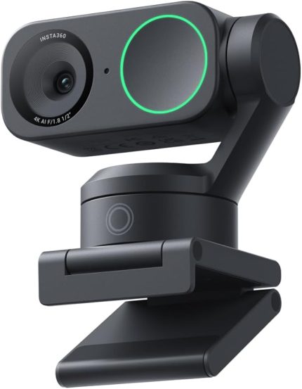Link 2 PTZ Çift Eksenli Gimbal Yapay Zeka Destekli 4K Web Kamerası, Artırılmış Detay, Profesyonel Ses, Hareket Kontrolü, HDR, Yapay Zeka İzleme, Deskview ve Streamer Modu için 1/2" Sensörlü -