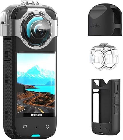 Insta360 X3 Spor Aksiyon Kamera Aksesuarları için Buğu Önleyici Lens Koruma Koruyucu Kapak (Lens Guard + Silikon Kılıf)
