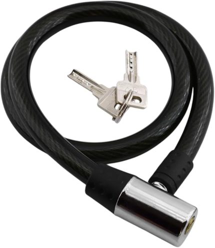 Kilidi 80 cm Halat Zincir Kilit Motosiklet Çelik Kilit Çap 14 Ø Hırsız Önleme Güvenlik