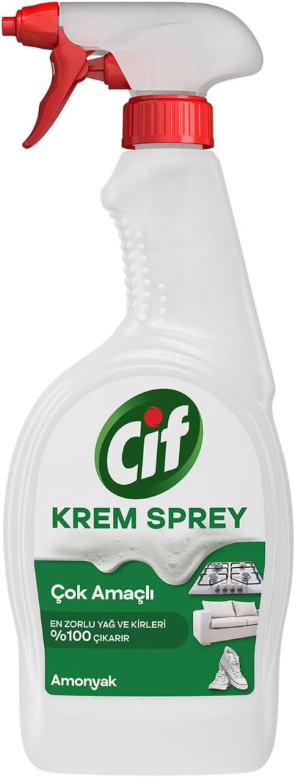 Krem Sprey Çok Amaçlı Amonyak Yüzey Temizleyici Yağ ve Kir Çıkarıcı 750 ml