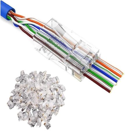 Pazar Yeni Nesil Delikli Cat6 Ez Rj45 Konnektör Utp Jack (100 Adet)